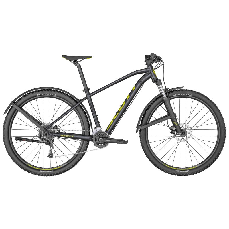 „SCOTT Aspect 950 EQ dviratis – pilkos spalvos, su purvasaugiais ir kojele“